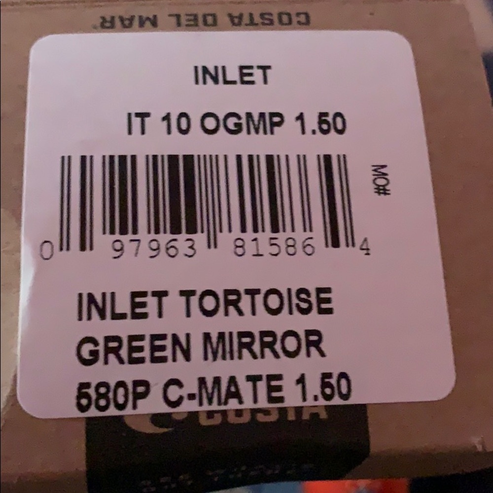 New in box Costa inlet reader 1.50 sunglasses -